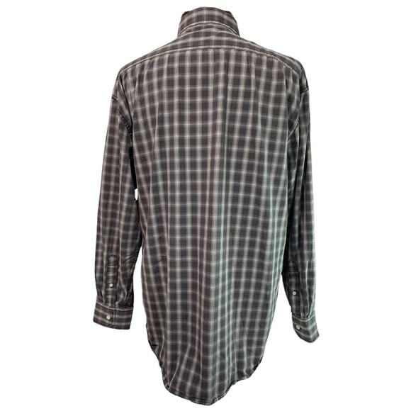XL Izod Jeans Mens Casual Black White Plaid Button Up Shirt Long Sleeve - Picture 6 of 8